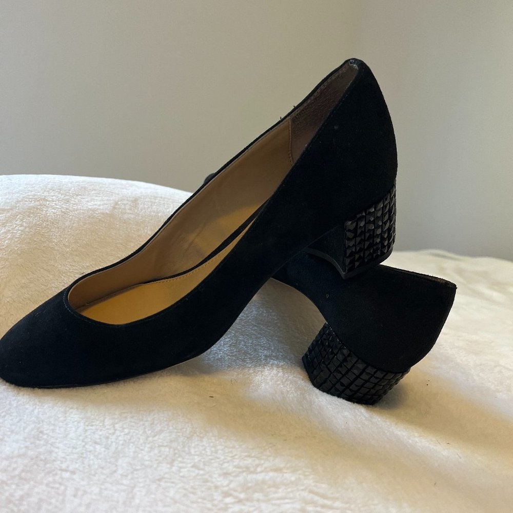 MICHAEL KORS Arabella Heel Black Studded Kitten Pumps SZ 8.0M